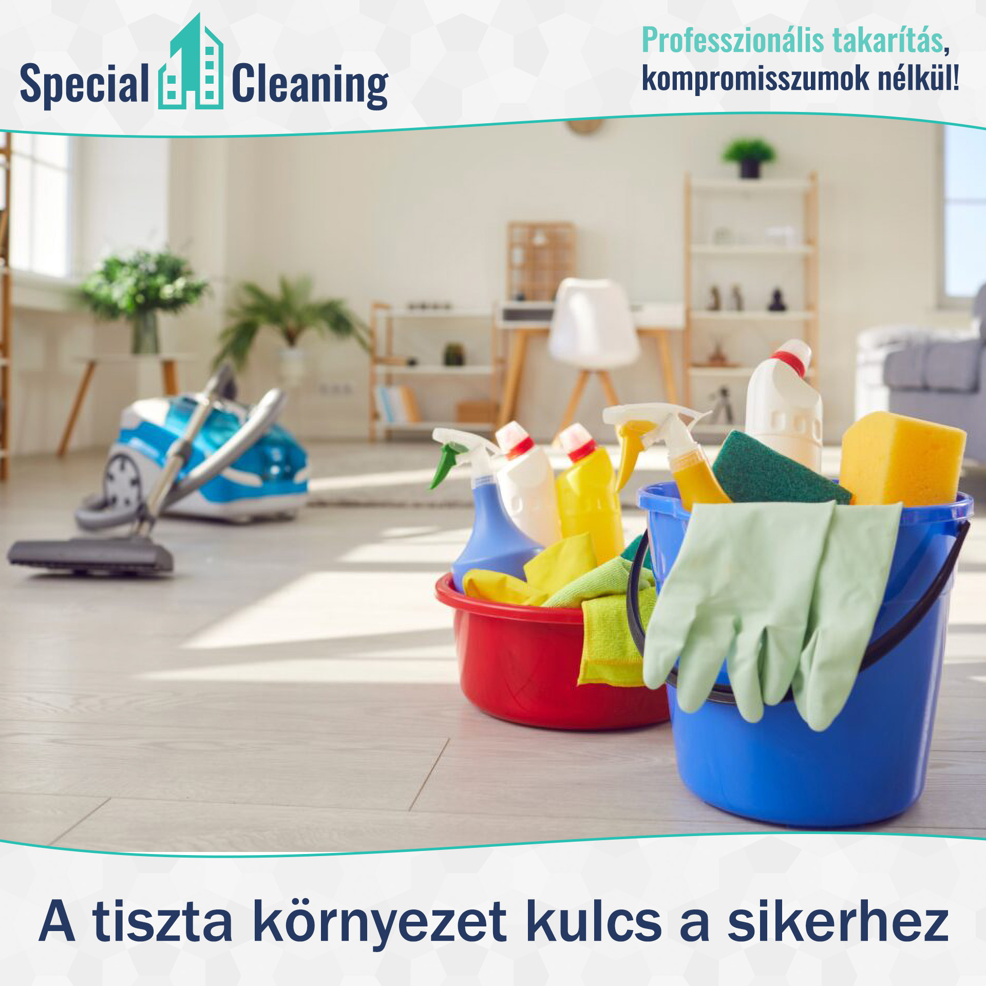 Special One Cleaning csapata professzionális takarítást végez egy irodában