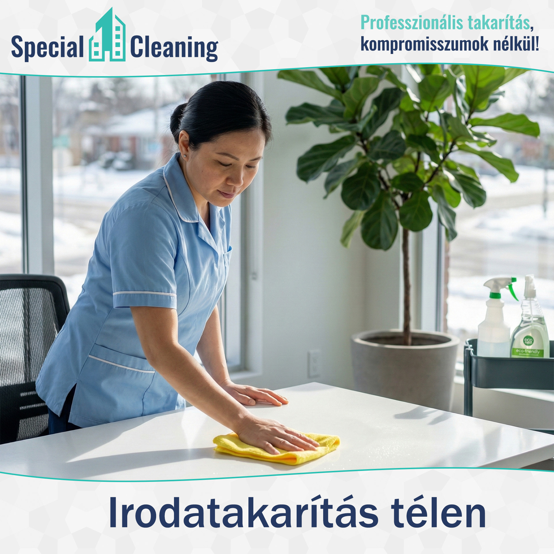 Irodatakarítás télen